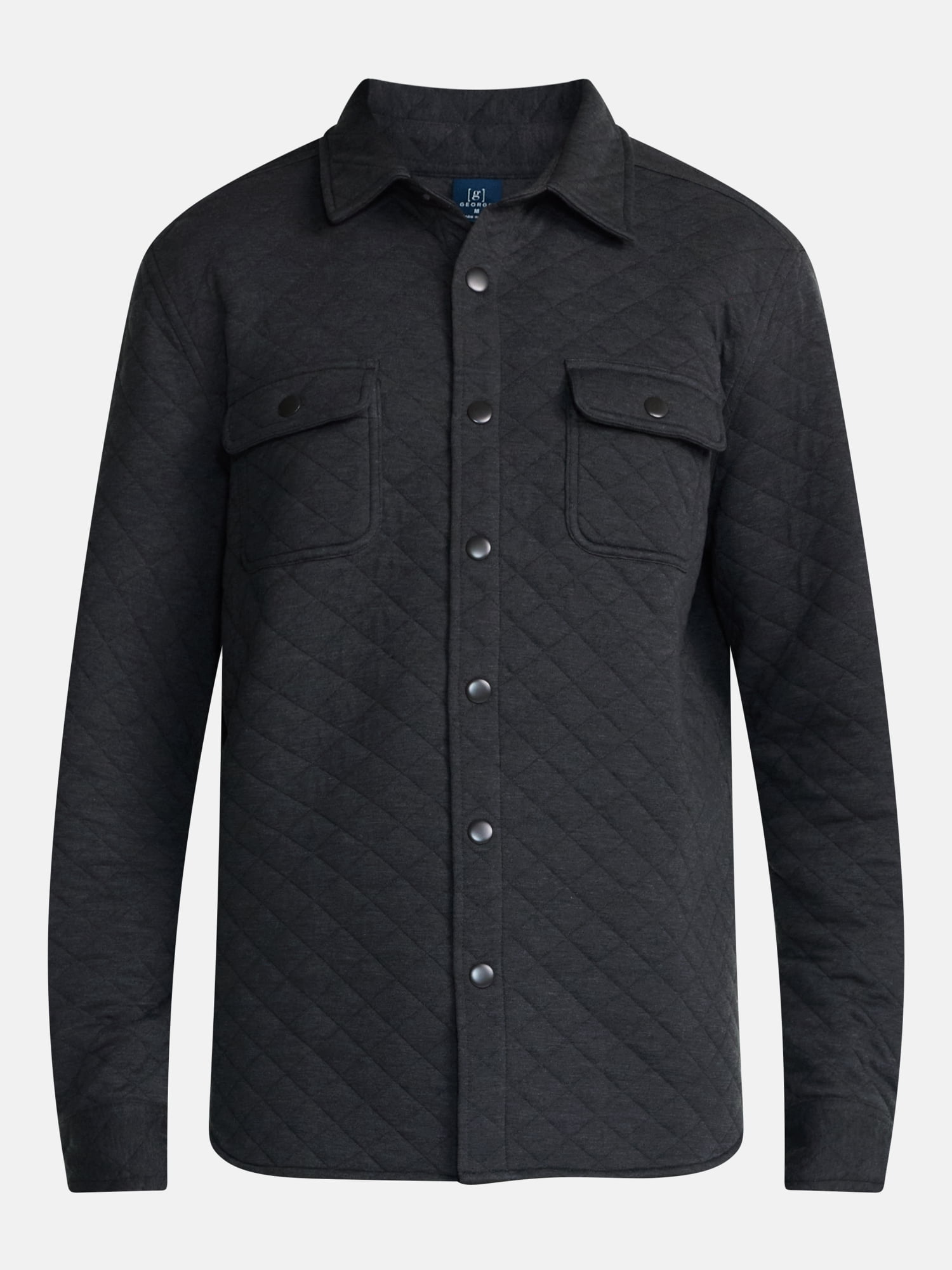 George Men's Quilted Overshirt with Long Sleeves, Sizes XS-4XLT
