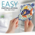 thumbnail image 5 of Mi Alma Vinyl Backsplash Decor - Orange Blue Fish Peel & Stick Tiles 6x6, 5 of 13