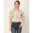 thumbnail image 5 of Moomaya Printed Wrap Tops For Women, V-Neck Cotton Casual Chic Top, 5 of 9
