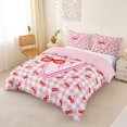 thumbnail image 2 of Catabedysis Sweet Cherry Alphabet V Bedding,Pink Princess Bowknot Duvet Cover Full For Girls,Pink Reversible,3-Piece,1 Duvet Cover and 2 Pillowcases, 2 of 6