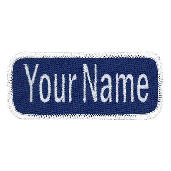 Nom Patch Chemise de Travail Uniforme Brodée Royale Personnalisée avec Bordure Blanche Cousu sur
