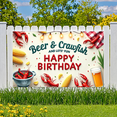 thumbnail image 6 of Rustic Theme Birthday Banner Beer Design Crawfish Elements Event Decoration Party Prop for Outdoor Celebration Picnic Summer Party, 6 of 7