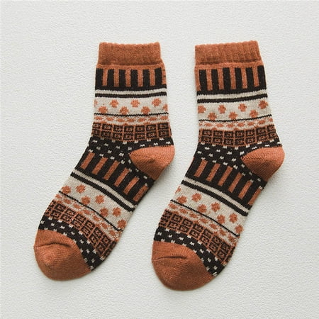 

Women Socks Winter Women Casual Winter Warm Thick Wool Vintage Colorful Knit Soft Gift Socks Christmas Gifts Socks for Women
