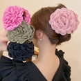 thumbnail image 2 of Xinwanna Large Camellia Flower Decor Hair Claw Back Head Bathing Hair Clip Anti-slip Shark Hair Barrette Headdress Hair Accessories (Rose Red), 2 of 13