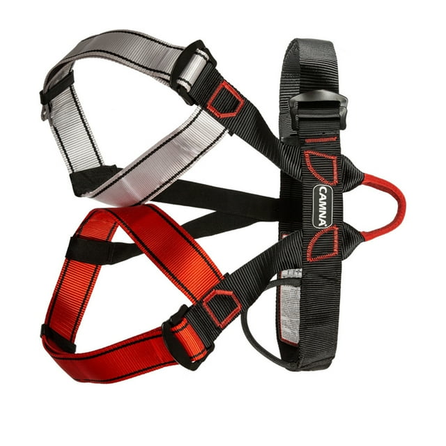 Equipo de arnés de escalada Conveniente Medio Cuerpo Cinturón Seguro Cinturón Simple Firma Equipo protector para protección deportiva al aire libre Red, Gris seitruly OD019574-01