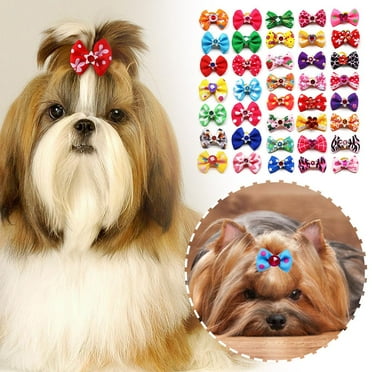 Clerance! 5pcs Assorted Pet Show Pet Bow Bands For Doll Dog Cat Hair Grooming Color