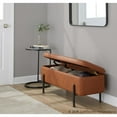 thumbnail image 3 of LumiSource Black Steel, Camel PU Daniella Storage Bench, 3 of 12