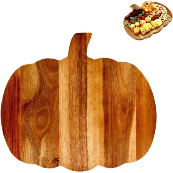 Festive Pumpkin-Shaped Wooden Cutting Board - Premium Daily Kitchen & Holiday Prep Essential | Perfect for Halloween/Thanksgiving/Christmas Cooking & Decor