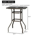 thumbnail image 3 of Ktaxon 40" Patio Dining Table, Bar Height Table with Tempered Glass Top, Square Table for Outdoor and Indoor, Porch, Deck, Yard, Brown Frame, 3 of 7
