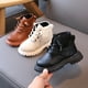 thumbnail image 2 of Botas Martin para niños otoño e invierno nuevas botas cortas de cuero con boca de lana botas cortas para niños botas individuales para niñas, 2 of 5