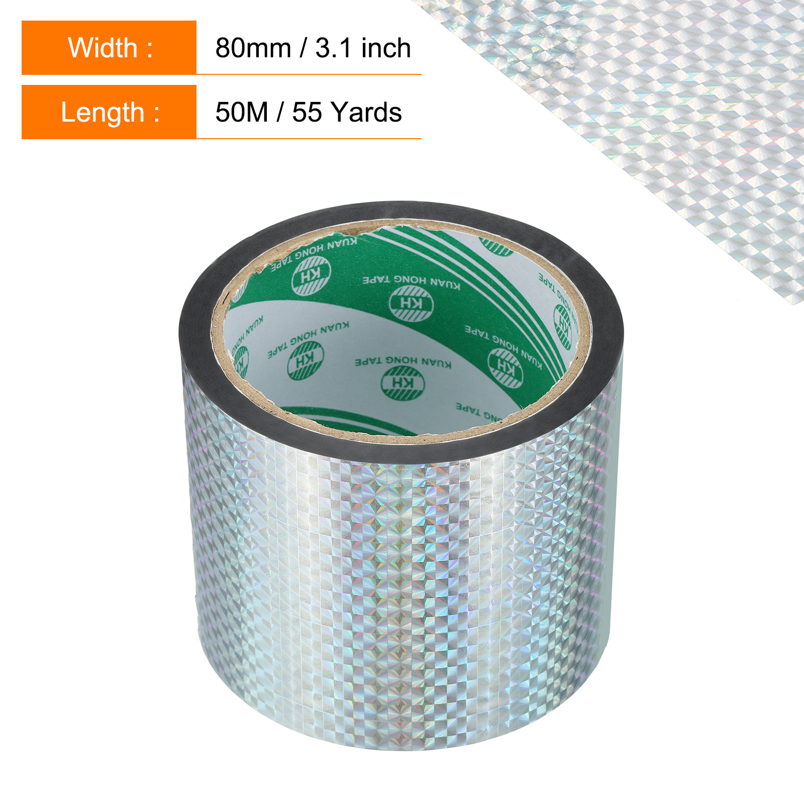 Unique Bargains Prism Tape Set Holographic Reflective Tape 3.1in x 55yd Silver