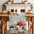 thumbnail image 2 of Table Runner 48 Inches Long for Kitchen Dining, Red Mushrooms Dresser Scarf Farmhouse, Dining Table Decorations for Wedding/Parties, Eucalyptus Leaves Summer Botanical Rustic 13 x 48 In, 2 of 8