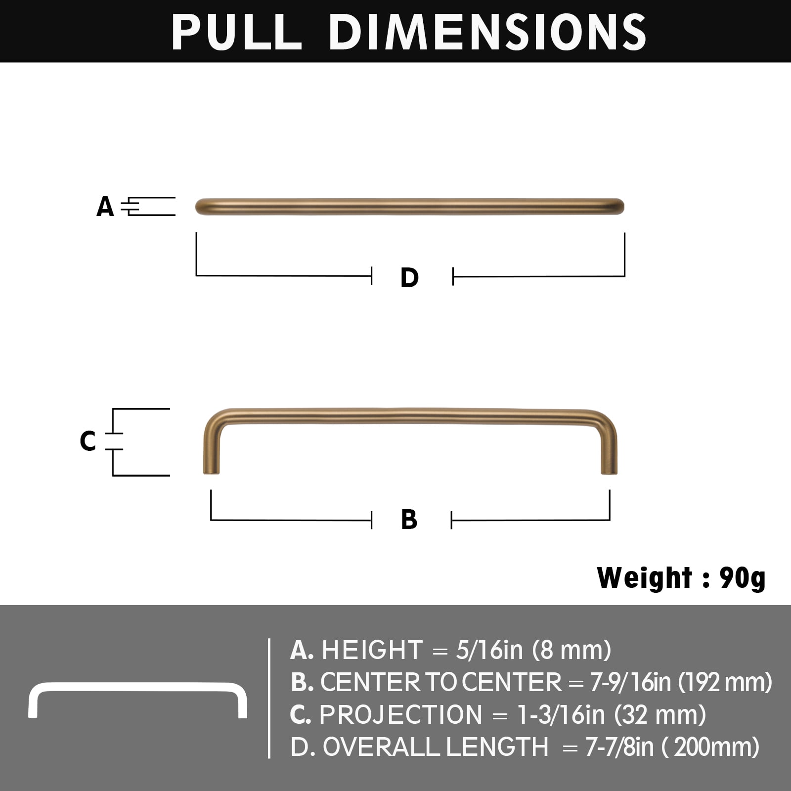 Goo-Ki 12 Pack Champagne Bronze Cabinet Handles, 7.6''(192mm) Hole Center Cabinet Pulls for Drawer,Dresser,Cupboard Wardrobe, (7385)