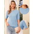 thumbnail image 2 of DARING DIVA Women's Lightweight Short Sleeve Sweater XS Light Blue, 2 of 6