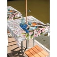 thumbnail image 2 of Outdoor Tablecloths with Umbrella Hole & Zipper, Birds Floral 60x60 Inch Square Tablecloths, Farmhouse Country Pink Flower Leaf Grey Plaid Waterproof Table Cloth, Patio/Pool/Picnic Table Covers, 2 of 8