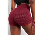 thumbnail image 5 of Lenpel Athletic Shorts for Women Crossover High Waisted Side Drawstring Stretchy Booty Workout Shorts Yoga Gym Shorts, 5 of 5