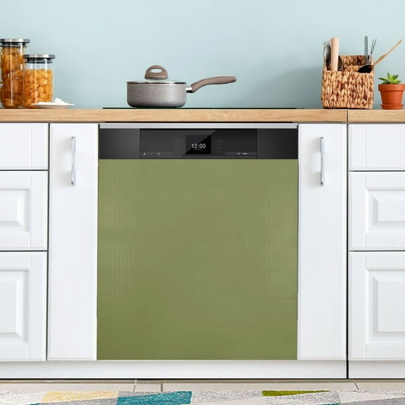 Dishwasher Magnet Cover Magnetic Fridge Door Cover Home Kitchen Decor Olive Green 23"x 26"