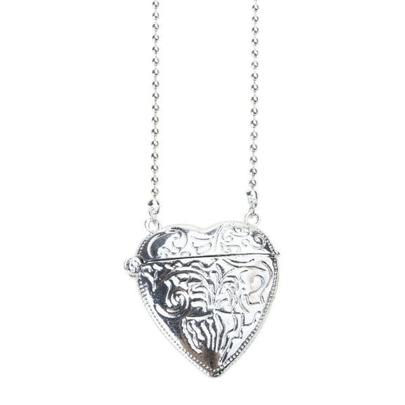 Elegant Heart Shaped Photo Locket with Chain Multifuntional Metal Necklace