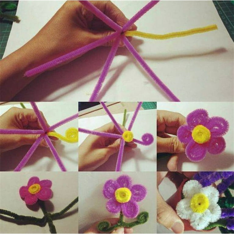 100 Cure-pipes Colorés En Chenille Pour Activités Manuelles Enfants - 10 Couleurs Assorties, Longueur 30 Cm, Fil Métallique Flexible