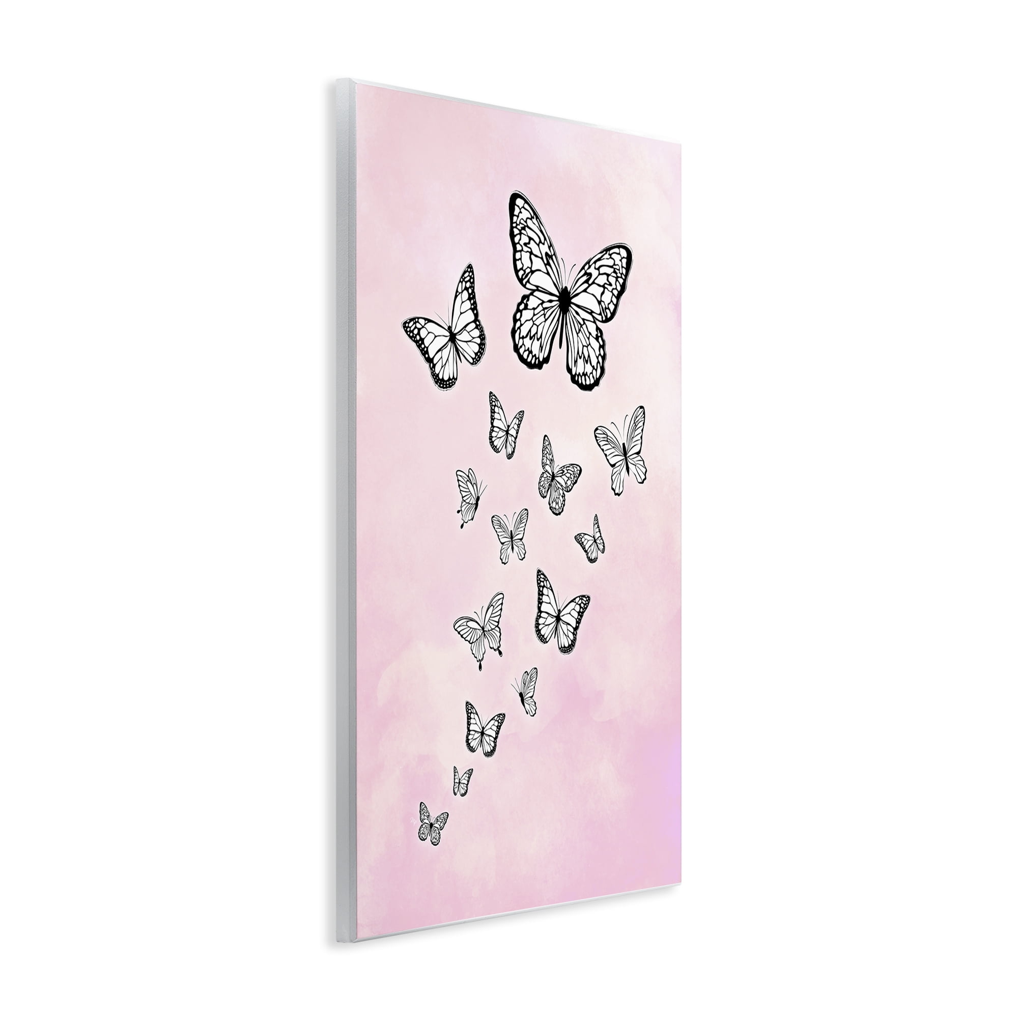 Stupell Industries Pink Fluttering Butterflies Animals Painting Unframed Art Print Wall Art, 10 x 15