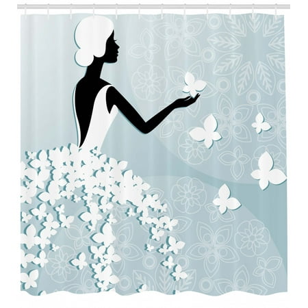Bridal Shower Shower Curtain Bride In Butterfly Dress Celebration