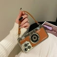 thumbnail image 6 of Case Compatible with iPhone 12,Cute 3D Vintage Camera Phone Case with Hand Strap Unique Cool Silicone TPU Case Shockproof Protective Case Women Girls for iPhone 12, 6 of 7