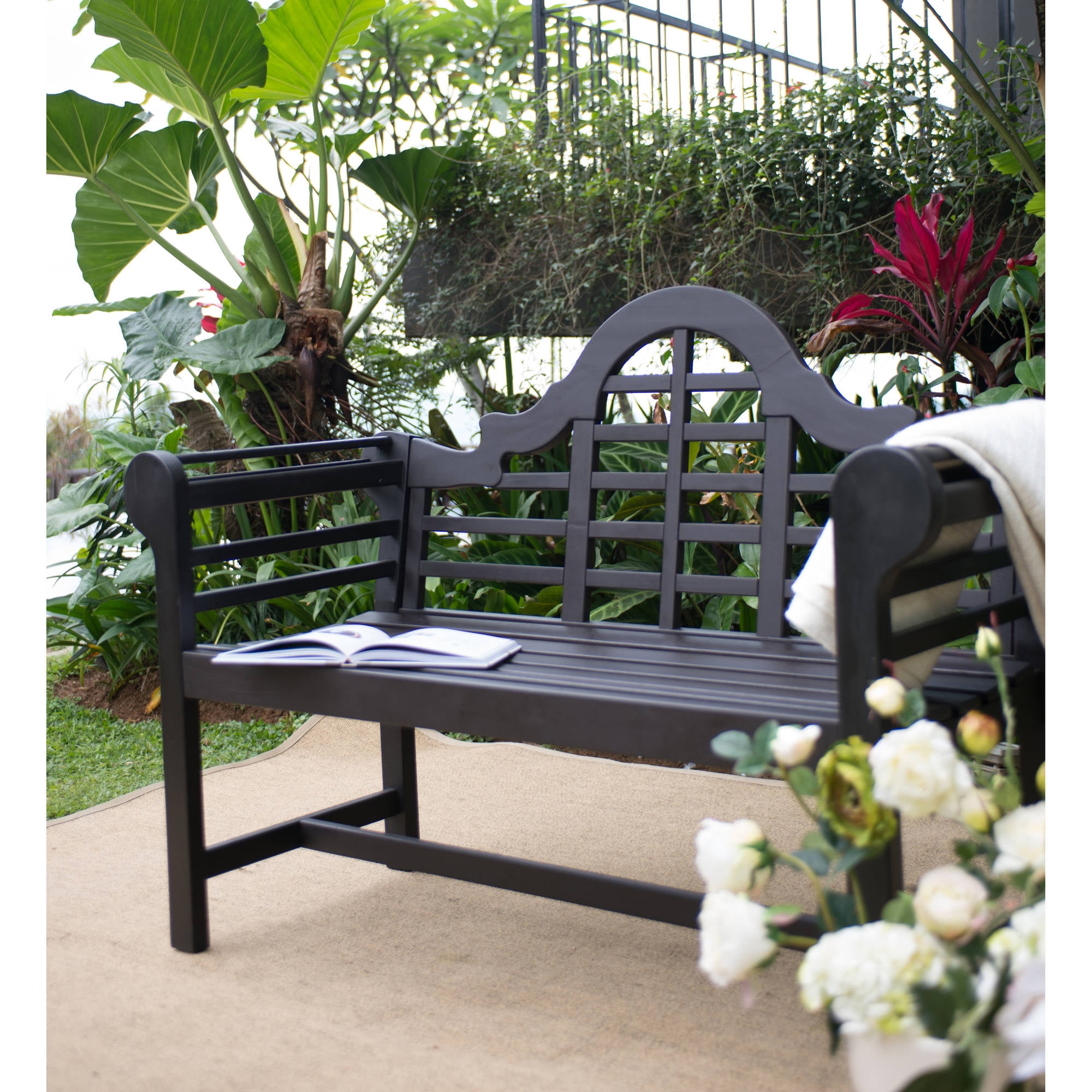 4 Lutyen S Bench Dark Brown Walmart Com