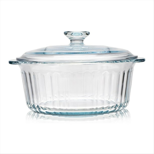 Cacerola Redonda de Vidrio para Horno con Tapa, Vidrio de Borosilicato, de Vidrio para Horno, Recipiente de Vidrio Resistente Al