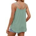 thumbnail image 4 of Spencer Women's Loose Fit Flowy Scoop Neck Tank Tops Summer Casual Spaghetti Strap Sleeveless Sexy Cami Shirt Plus Size (M,Green), 4 of 11