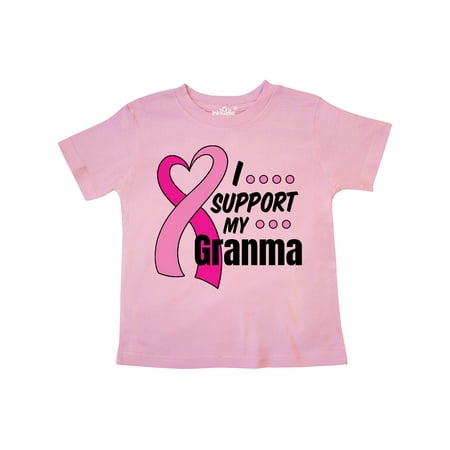 

Inktastic Breast Cancer Awareness I Support My Granma with Pink Ribbon Gift Toddler Boy or Toddler Girl T-Shirt
