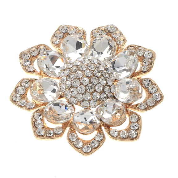 Medium Crystal Flower Brooch