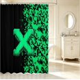 thumbnail image 2 of Manfei Modern Plaid Shower Curtain 72Wx72L,Digital Pixel Bathroom Curtain,Black Teal, 2 of 5