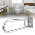 thumbnail image 2 of Barre d'Appui Pliante en Acier Inoxydable Baignoire Douche Main Courante Support Poignée Brossée, 2 of 14
