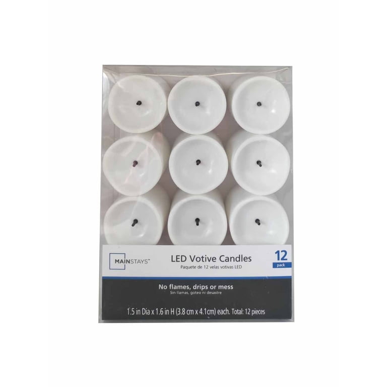 Mainstays Flameless LED Votive Candles, White, 12-Pack photo 3