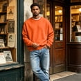 thumbnail image 6 of Men's Solid Color Crewneck Sweatshirt with Ribbed Cuffs and Hem Casual Basic Long Sleeve Top, S-3XL, 6 of 6
