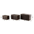 thumbnail image 4 of DecMode 19" x 10" Brown Faux Leather Nesting Upholstered Trunk with Vintage Gold Accents and Studs, 3-Pieces, 4 of 14