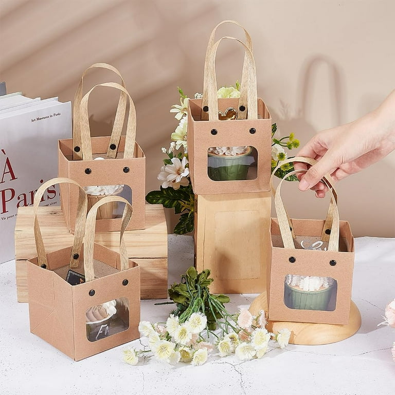 16 Packs Square Paper Gift Bags with Handles Small Shopping Bags for Baby Shower Birthday Wedding Anniversary Florist Packing 8.27x3.94x0.39 inch Walmart