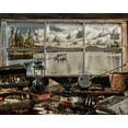 thumbnail image 2 of Murray Henderson Fine Art 32x26 Black Ornate Wood Framed with Double Matting Museum Art Print Titled - Untitled_Artwork, 2 of 4