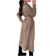 thumbnail image 6 of Kaemgyyd Mid-Length Jackets for Women Belted Windbreaker Double Breasted Trench Classic Fall Fashion Overcoat with Pockets, 6 of 7