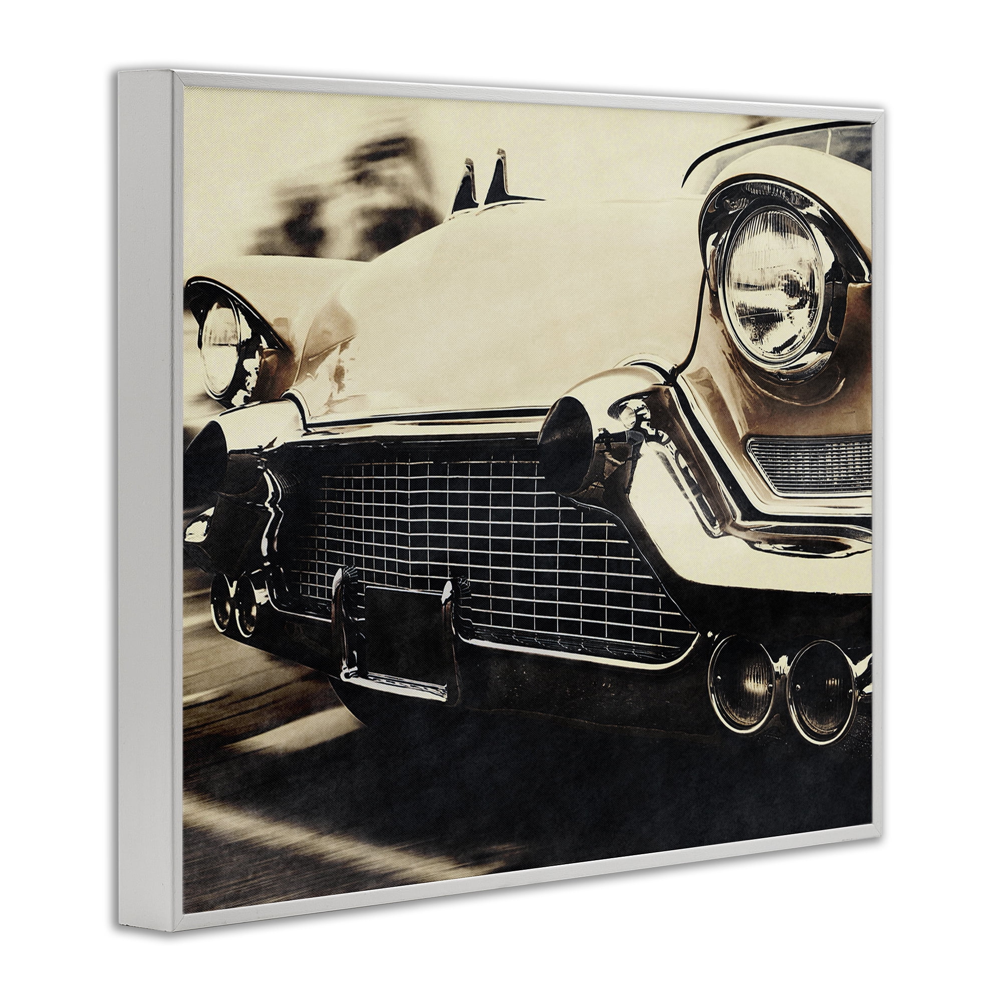 Stupell Industries Vintage Ride Headlights White Framed Giclee Art, design by Marcus Prime