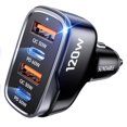 thumbnail image 1 of Cargador de coche SUNDAREE USB C 120W 4 puertos PD60W/QC30W para iPhone, 1 of 8