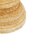 thumbnail image 4 of DecMode 16" x 19" Light Brown Banana Leaf Handmade Woven Accent Table with Wooden Tabletop, 1-Piece, 4 of 9