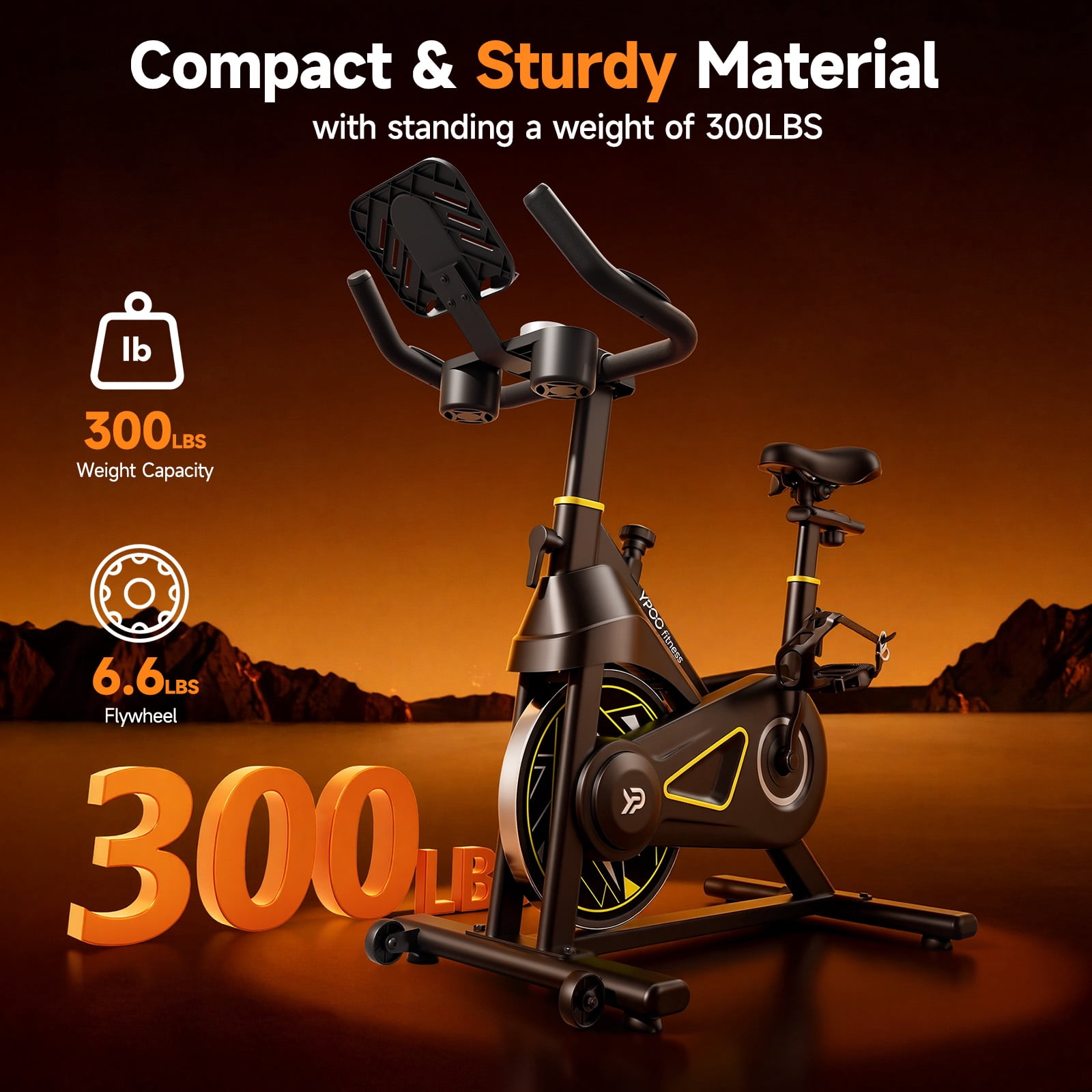 Exercise Bike for Home Gym, Magnetic Resistance Stationary Bike with APP, 300lbs Capacity Indoor Cycling Bike with Comfortable Seat & Tablet Holder