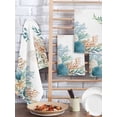 thumbnail image 2 of Beach Coastal Kitchen Dish Towels for Drying Dishes Set of 2, Summer Nautical Coral Shell Botanical Waffle Weave Microfiber Hand Tea Bathroom Towels Quick Dry & Absorbent Towel 15.7x23.6, 2 of 7