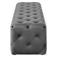 thumbnail image 2 of Modway Amour 72" Tufted Button Entryway Performance Velvet Bench in Gray, 2 of 7