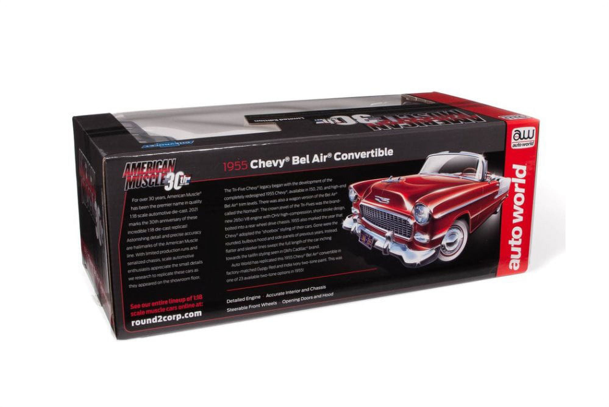 1955 Chevy Bel Air Convertible, Gypsy Red and India Ivory - Auto