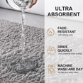 thumbnail image 3 of Lochas Microfiber Bathroom Rugs Non Slip Bath Mat Shaggy Soft Absorbent Non Slip Washable Bath Rug for Bathroom,Gray,24"x70", 3 of 7