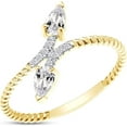 thumbnail image 3 of Gems Jewels 14K Yellow Gold Plated 1.40Ct Pear Cut White Diamond Wedding Engagement Rope Ring 925 Sterling Silver For Women's -8.5, 3 of 4