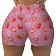 thumbnail image 2 of Susaid Cute Strawberry Print Intensify Workout Shorts for Women Seamless Scrunch Short Gym Yoga Running Sport Active Exercise Fitness Shorts-Small, 2 of 8