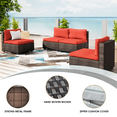thumbnail image 4 of TANGJEAMER 11 Piece Patio Furniture Set, All Weather Outdoor Sectional PE Rattan, Patio Conversation Sets with Cushions and Glass Coffee Table for Garden Lawn Balcony, 4 of 7